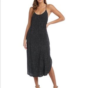 Karen Kane NWT - Black Pattern Midi Dress Medium ideal for beach vacation & wfh